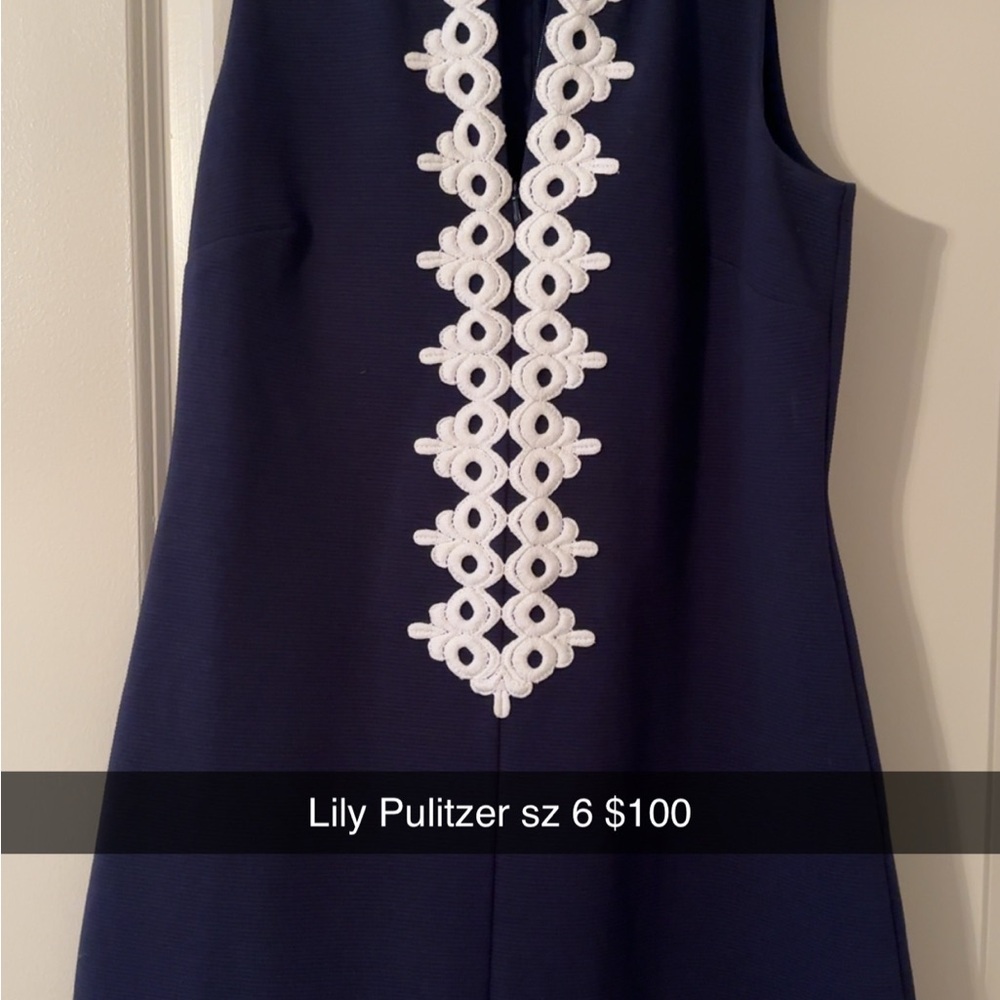 Lilly Pulitzer Navy Dress with White Detailing